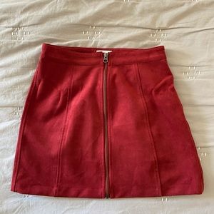 Red Suede Artizia Mini Skirt